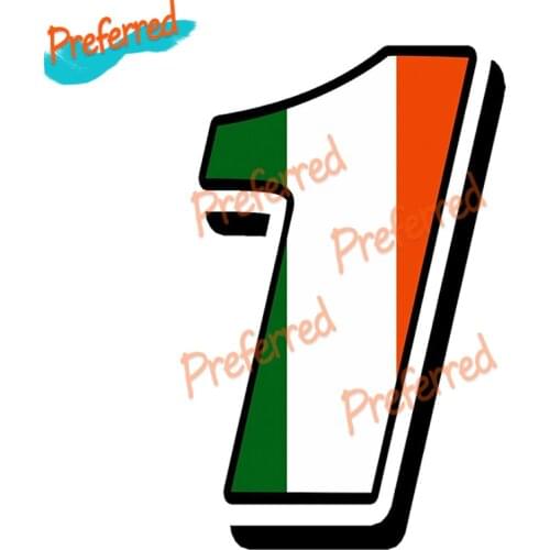 Racing Numbers Vinyl Ireland Flag 3D Car Stickers Windshield Bumper Motorcycle Decal A4 Q3 Auto Decoration Waterproof PVC