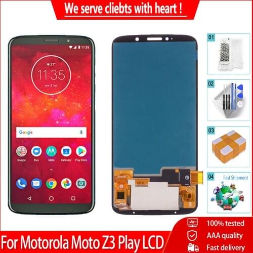 6.01" For Motorola Moto Z3 Play AMOLED LCD Screen 100% Tested Touch Panel Digitizer Assembly For MOTO Z3 Play XT1929 Display