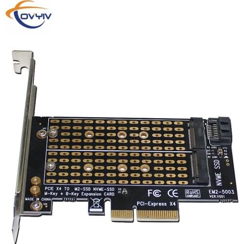 SATA M.2 SSD PCIE Adapter NVME/M2 PCIE Adapter PCIE to M2/M.2 Adapter Add On Cards SSD M2 to SATA PCI-E Card M Key +B Key cards
