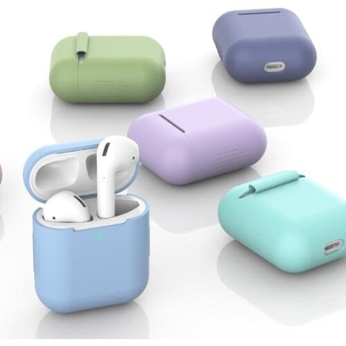 Apple Wireless Bluetooth Earphone Sleeve Airpods 1 2 Generation Universal Silicone Monochromatic One-piece Protective Sleeve