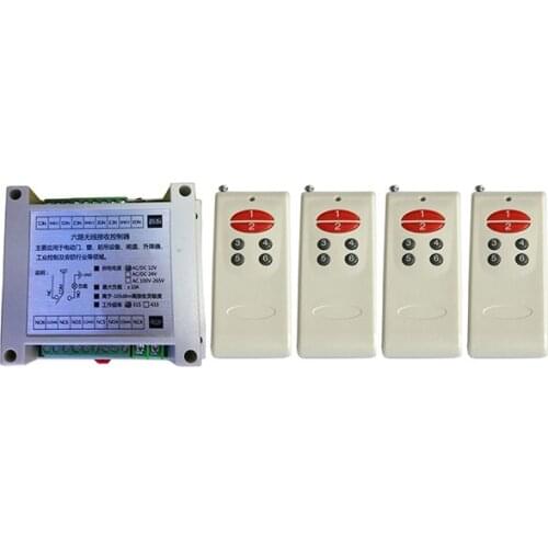 DC12V 6CH 10A RF wireless remote control switch system transmitter & receiver relay Learning Code/lamp/ window