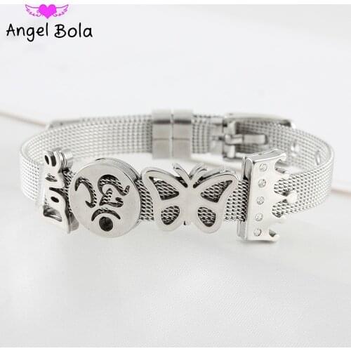 Adjustable Size Stainless Steel Unisex Bracelet Exquisite Charm Butterfly Luxury Jewelry Bracelet Party Holiday Gift Wholesale