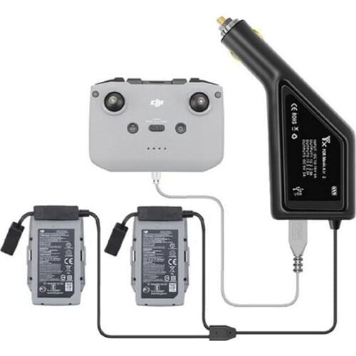 Fast Car Charger Dual Battery Charger with USB Port Remote Control Charger for DJI MAVIC Air 2 Drone Accessories