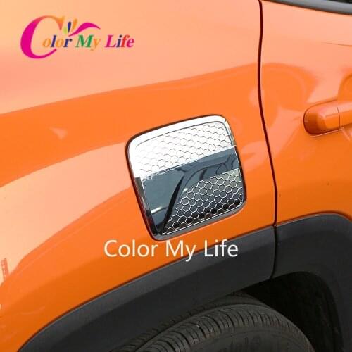 Car Tank Cover Fit for Jeep Renegade 2015 - 2020 Car Fuel Tank Cap Protector ABS Chrome 1 Piece Color My Life