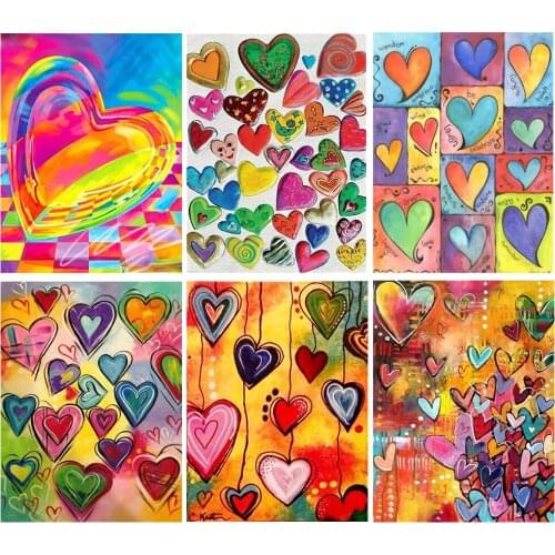 DIY Diamond Painting Heart Art Mosaic Love Diamond Embroidery Landscape Cross Stitch Handicraft Hobby Wall Home Decor Gift