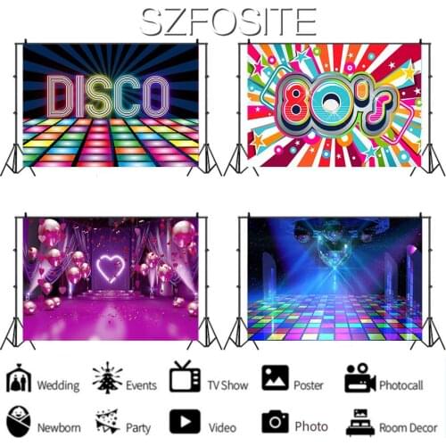 Crazy Disco Cool Stage Lighting Backdrop Happy Party Room Decoration Photography Studio Photos Kids Baby Custom Vinyl Background