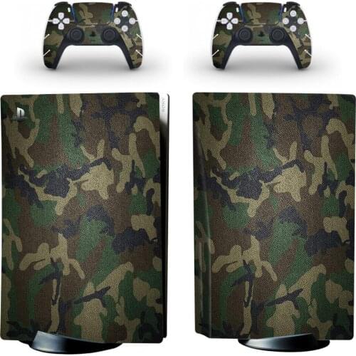 Camo PS5 Standard Disc Edition Skin Sticker Decal Cover for PlayStation 5 Console & Controller PS5 Skin Sticker Vinyl