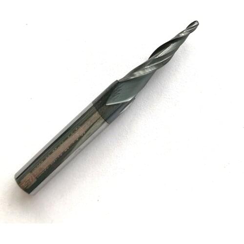 1pc HRC55 R0.75*D6*20*50L*2F Tungsten solid carbide Coated Tapered Ball Nose End Mills taper and cone endmills
