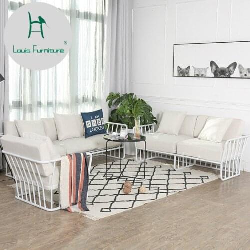 Louis Fashion Chair European Style Modern Iron Art Sofa Leisure Room Small Apartment