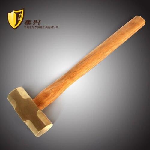 2.7kg/6lb Brass Sledge hammer with wooden handle,Brass octagonal hammer with wooden handle