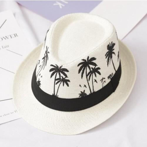 Summer Sun Protection Sombrero Beach Casual Travel Fashion Men Sun Hat Wide Brim Trilby Straw Panama Fedora Caps