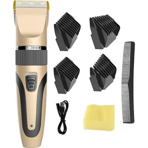 Mens Hair Clippers, Golden Cordless Electric Hair Clipper Beard Trimmer Rechargeable Waterproof Haircut Kit