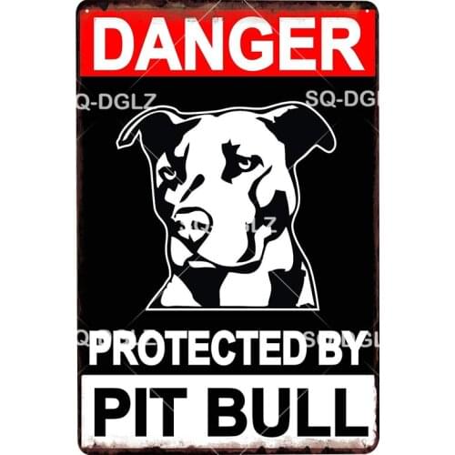 Danger Dogs Metal Sign Plaque Metal Vintage Decor Pub Bar Decoration Pet Tin Sign Plates Poster Home Decor