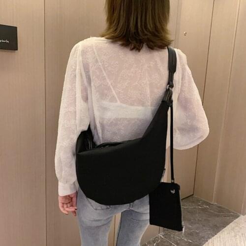 Fashion Hobos Large Capacity Crossbody Messenger Bags for Women Female 2021 New Canvas Shoulder Bag Ladies Travel Casual Handbag