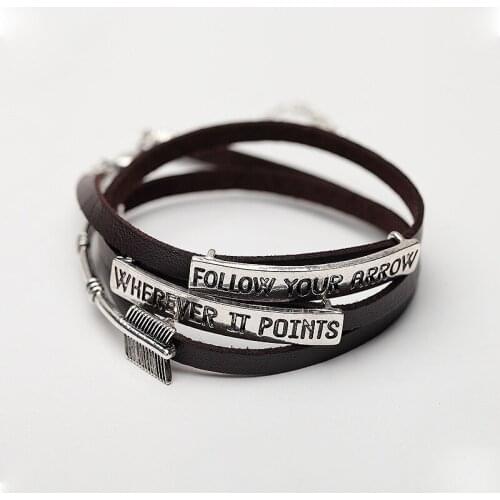 Original Multi Layer Leather Bracelet Simple Popular Alloy Letter Bracelet Men Women Vintage Fashion Street Shooting Jewelry