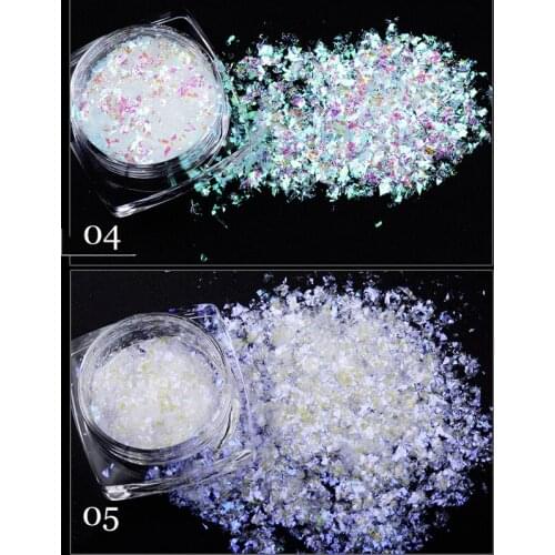 Iridescent mermaid flakes AB colorful Unicorn chameleon flake Iridescent nail flakes for Nail decorations