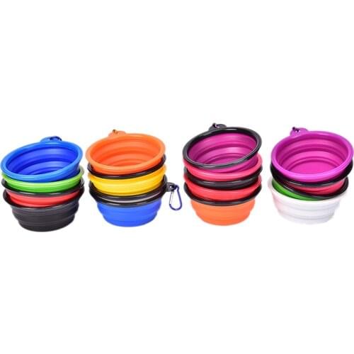 Portable Travel Bowl For Dog Water Food Container Collapsible Silicone Multi-function Pet Folding Bowl Dog Drinker