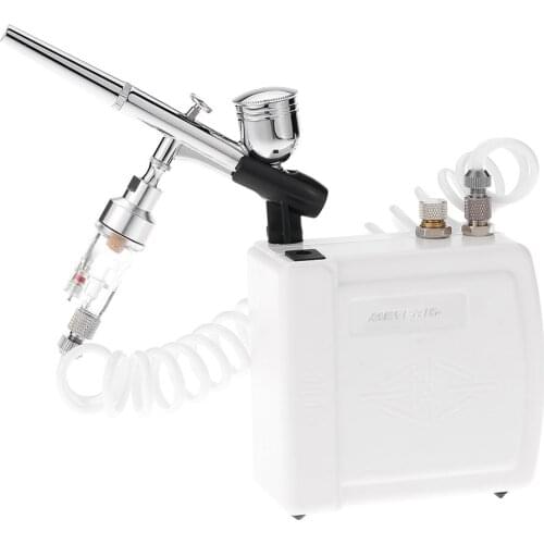 Meterk Professional Airbrush 110-240V Gravity Feed Air-brush paint spray gun sandblaster for Art Painting Makeup Nail Tool Set