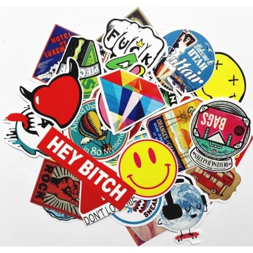 TD ZW 2019 50Pcs Random Mixed Sticker For Snowboard Laptop Luggage Car Fridge Car- Styling Vinyl Decal Stickers Pegatinas