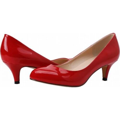 Women Shoes Pointed Toe Pumps Office Patent Leather 6CM Thin High heels Slip On shoes for women women shoes 2020 size 35-42