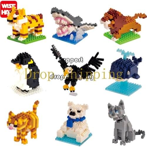 Wisehawk Assorted Block Animal Brick Micro Building Game Parrot Eagle Dachshund Educational Toy For Children Diamond Particle