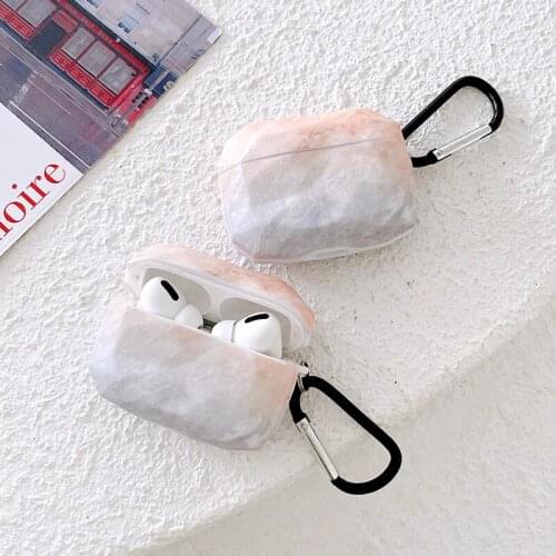 White Pink Marble Protective Earphone Case For Apple AirPods 1/2 Pro 3 Hearphone Cover Wireless Bluetooth Headset Box