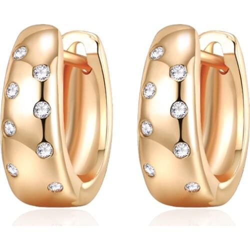 Exquisite Cubic Zirconia Small Hoop Earrings for Women Gold Silver Color CZ Wild Round Circle Earring Temperament Jewelry Gifts