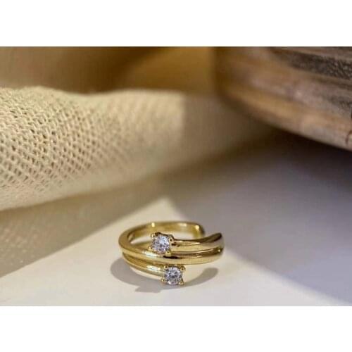 ALLNEWME French Vintage Multi Layers Brass Clip Earrings for Women Ladies Shinning CZ Stone Charm Earrings Classic Accessories