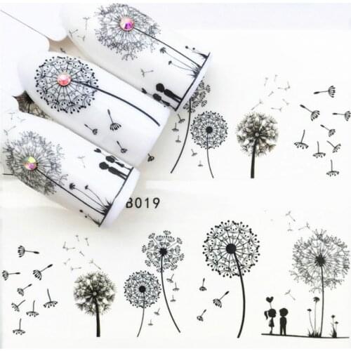 1Sheet Lovers Under Dandelions Nail Sticker Flower Decal Sliders for Nail Art Decoration Tattoo Manicure Wraps Tool