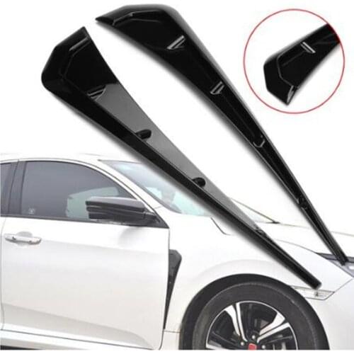 1 Pair ABS Carbon Fibre Color Side Sticker For Fender Vent Air Wing Cover Trim For Honda For Civic 2016-2018