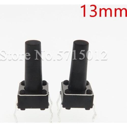 200pcs 6*6*13mm Light Touch Push Button Switch Button Switch Induction Cooker Switches Copper Feet 4pin black