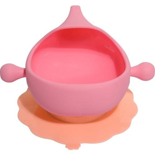 2021 children tableware bowl baby silicone bowl baby sucker bowl baby feeding bowl training cute silicone 6-color tableware set