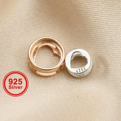 4-8mm round bezel 925 sterling silver,rose gold DIY cabochon settings tray supplies findings 1411209