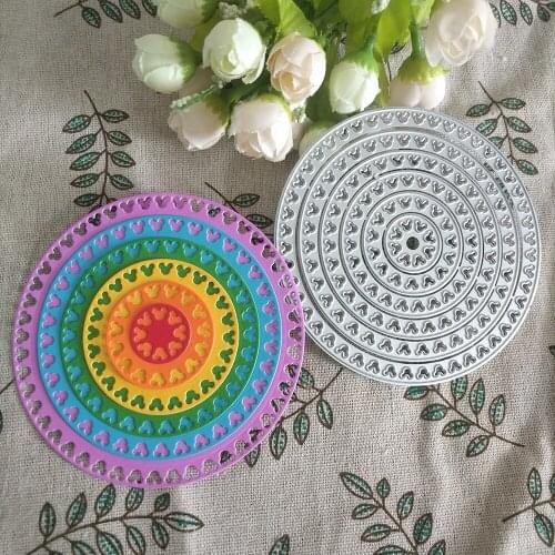 6 layers round frame with mouse head hollow lace metal cutting mold, DIY scrapbooks, cards, photo albums, handmade crafts