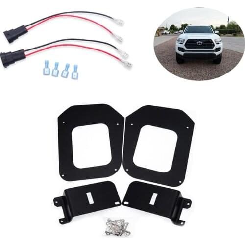 Car Accessories for 2016-UP Toyota Tacoma Driving Fog Light Lower Hidden Bumper Mount Adapter Wire Steel W/ Black Coating