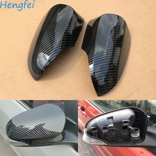 HengFei car accessories for Toyota Yaris 2012~2019 Carbon fiber Rearview mirror cover Rearview mirror housing With turn signal