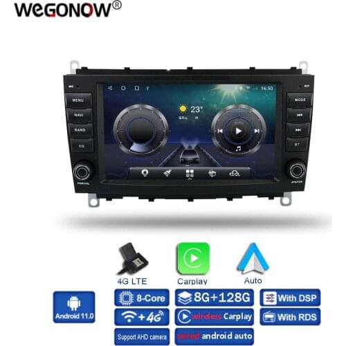 Top size 254mm 8" Carplay Android 10.0 6GB+128GB Car DVD Player GPS WIFI Bluetooth RDS Radio For Benz CLK W209 280 300 2005-2012