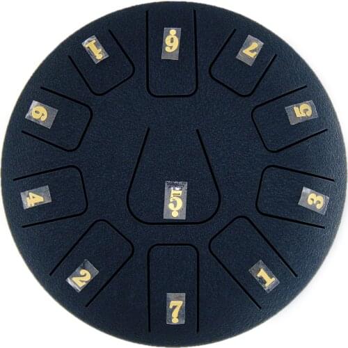 Hand-pan drum Titanium steel tongue drum 8 inches 11 tone, with 1 pair of mallets and storage drum bag, music score