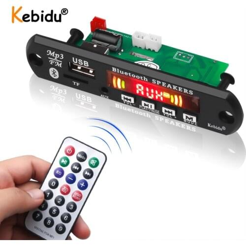 Bluetooth 5.0 6W Amplifier MP3 Player Decoder Board 5V 12V Handsfree Car FM Radio Module Support TF USB U disk AUX Audio Module