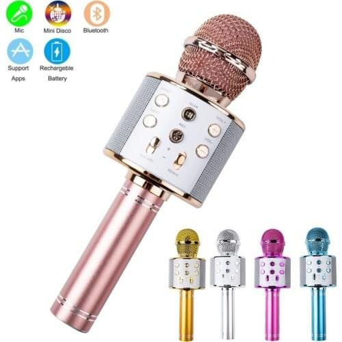Bluetooth Handheld Karaoke Speaker Player Machine for Kids Adults Home KTV Party for Android/Iphone Girl Boy Wireless Microphone