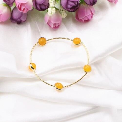 6 Colors Handmade Strand Bracelet for Women Girl Wristband Gifts Natural Stone Jades Bangle Bracelets Wrap Jewelry 7.5inch B319