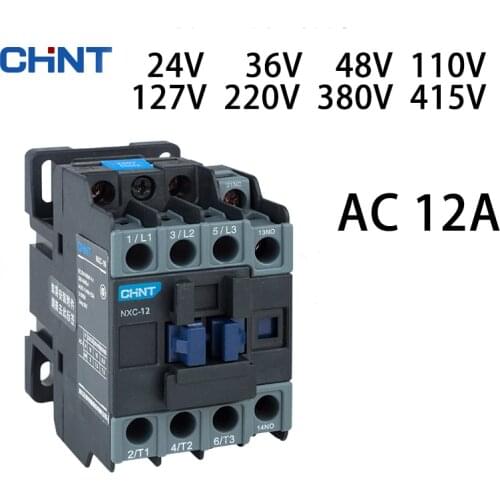 CHINT NXC-12 contac 12A AC 24V 36V 48V 110V 127V 220V 380V 415V customizable Can be combined with thermal overload relay