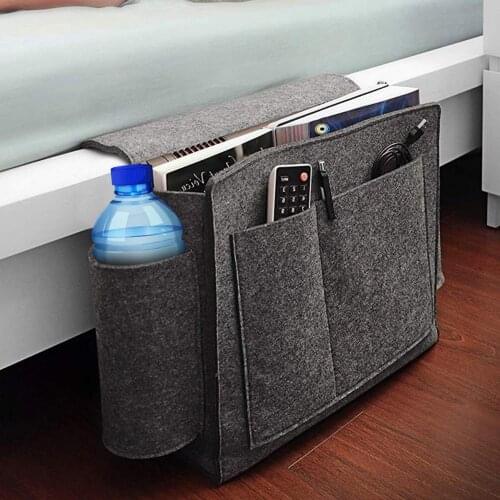 Felt Bedside Hanging Organizer Extra Large Bed Storage Pockets Holder Pockets Book Phone Storage Bag For Bed Table Sofa
