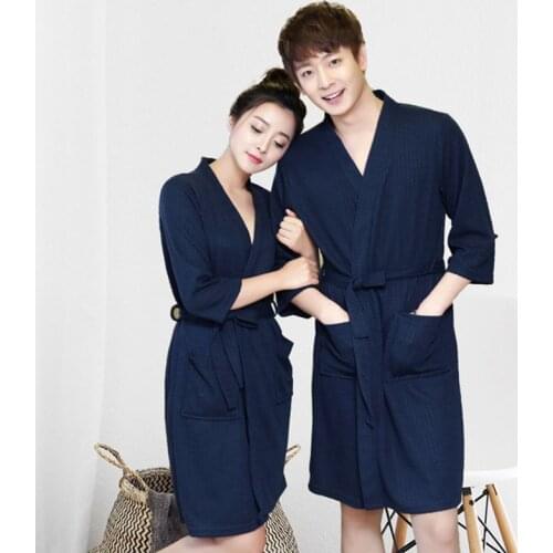 Womens robes thin section couples robe new mens fashion elegant bathrobes womens pajamas bridal gowns bademantel herren