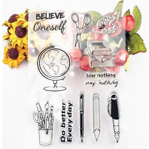 Hot selling globe alphabet transparent clear stamp / silicone seal roller stamp DIY scrapbook album / card production