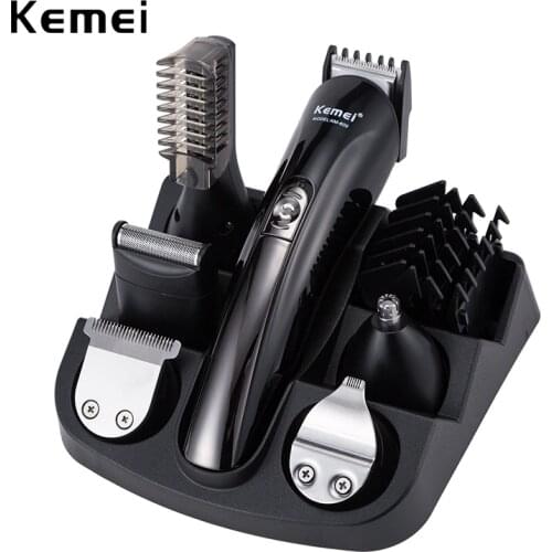100-240V kemei 6 in 1 electric shaver hair clipper hair trimmer titanium beard trimmer shaving machine cutting men nose trimmer