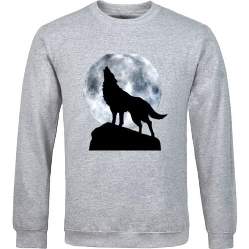 Moon Lonely Wolf Funny Warm Clothing tracksuits Hip Hop Streetwear Sweatshirts Vintage Print Cool spring autumn 2020 clothings
