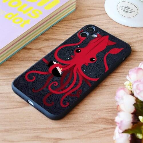 For iPhone Kraken Attaken Print Soft Matt Apple iPhone Case 6 7 8 11 12 Plus Pro X XR XS MAX SE