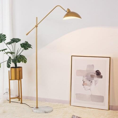 Nordic Floor Lamps Mordern Marble Base Adjustable Length Led Standing Lights For Living Room Decoration Study Bedroom Stand Lamp