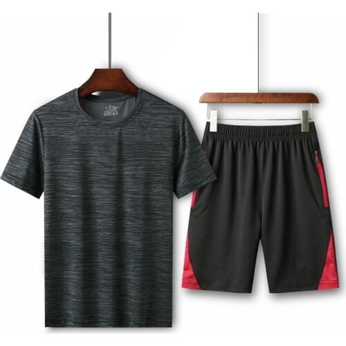 New Men Summer 2pcs Soccer Jersey Running Sets Basketball Exercise Fitness Football Jersey Breathable Quick Dry Boys Suits M-5XL